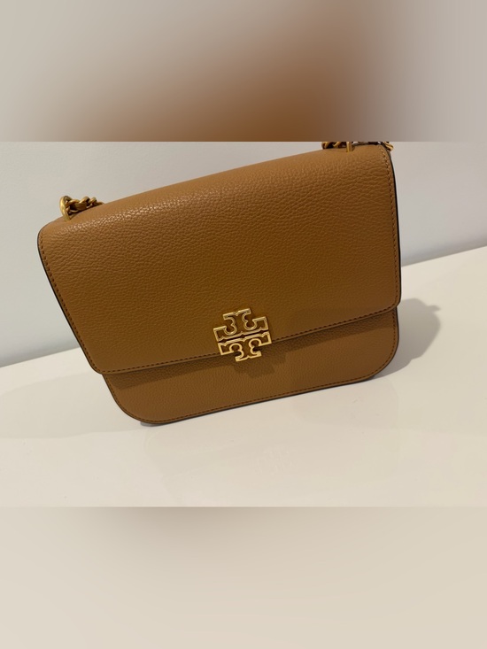 Tory Burch Handbags - Tory Burch Pebbled Leather Crossbody in Cognac Brown with Gold Logo